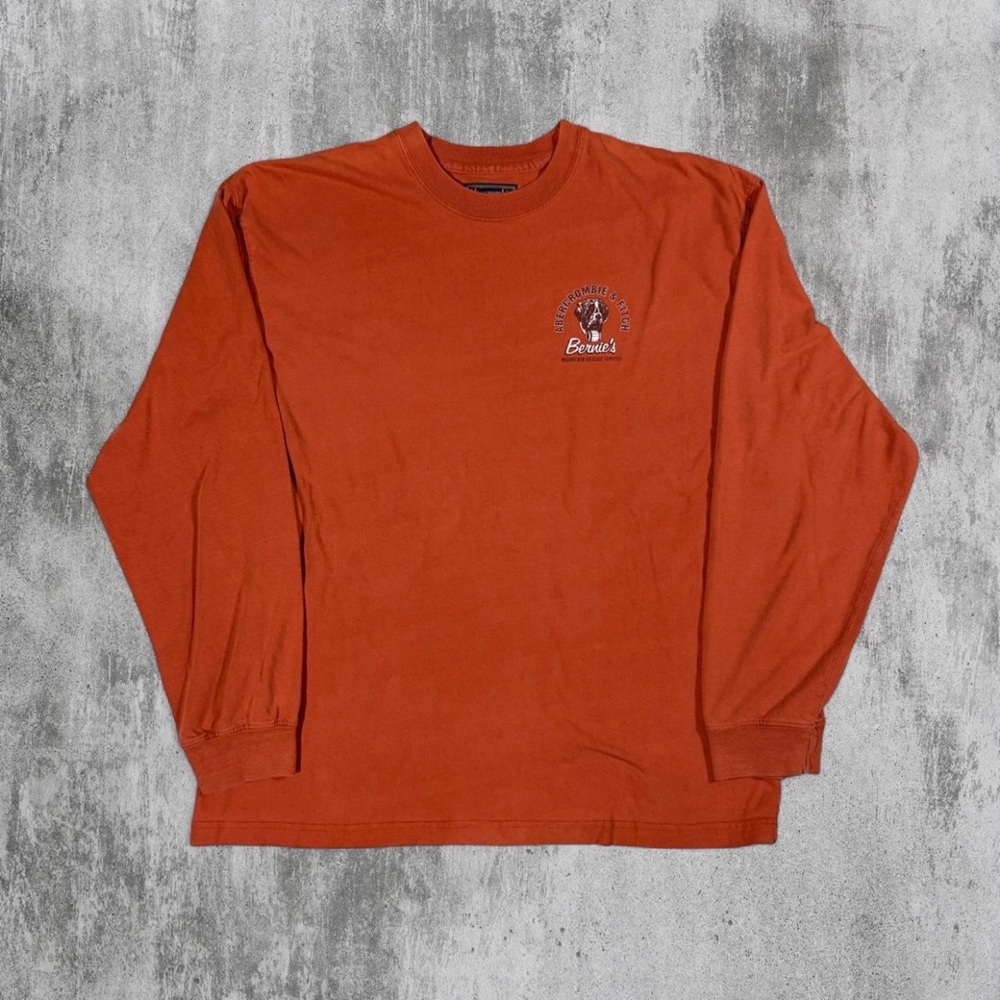 VTG Y2K Abercrombie & Fitch Orange Long Sleeve Shirt Mens Large